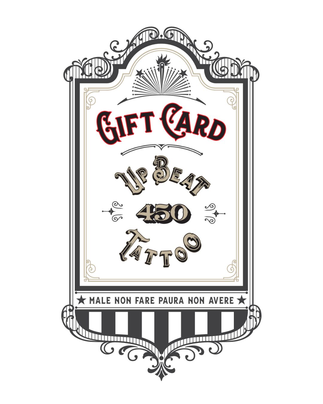 Gift Card Tattoo - Upbeat Tattoo studioGift Card Tattoo