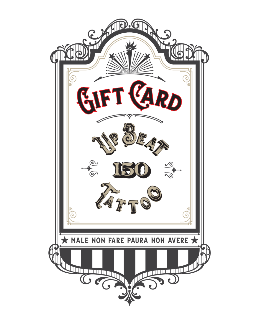 Gift Card Tattoo - Upbeat Tattoo studioGift Card Tattoo