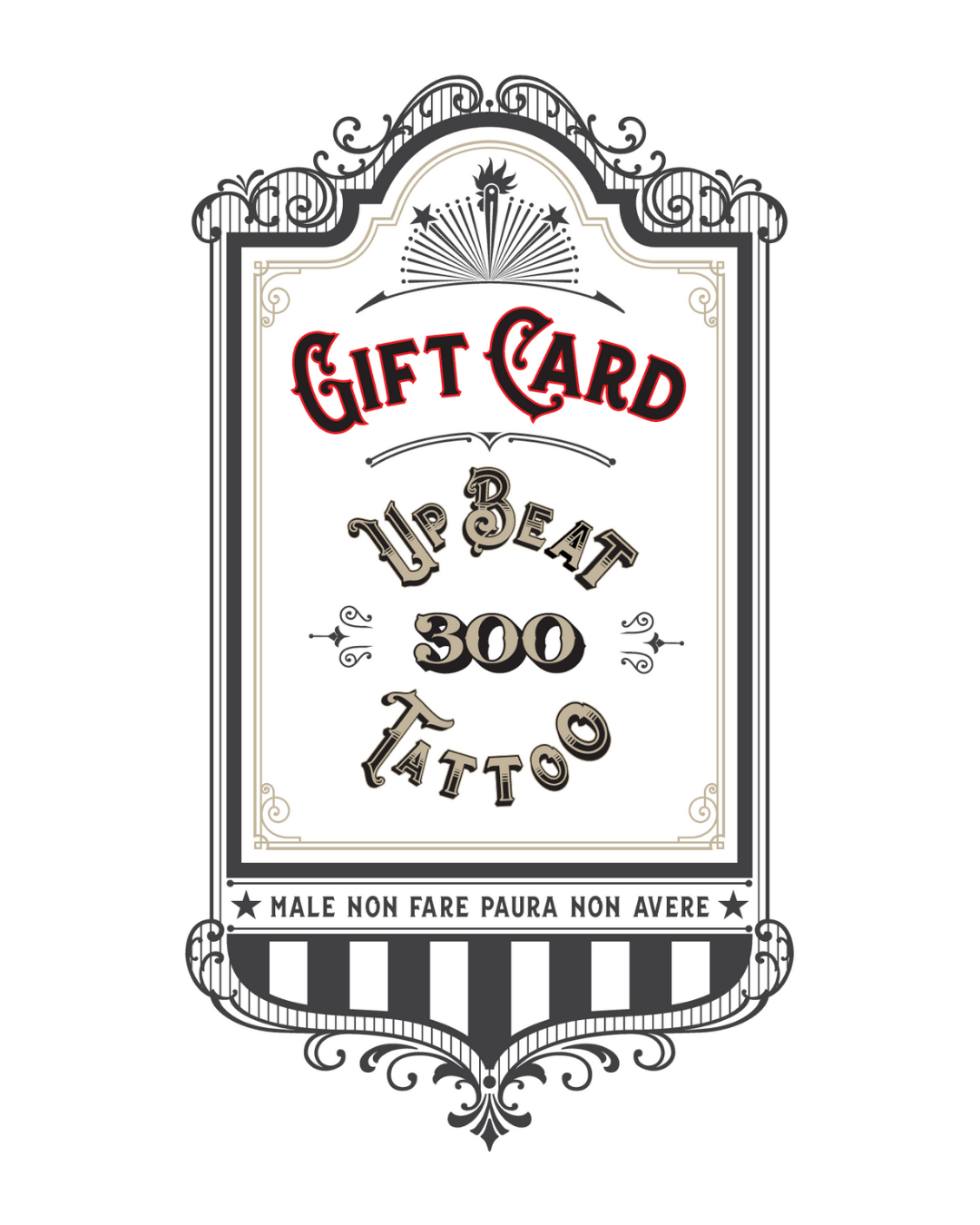 Gift Card Tattoo - Upbeat Tattoo studioGift Card Tattoo