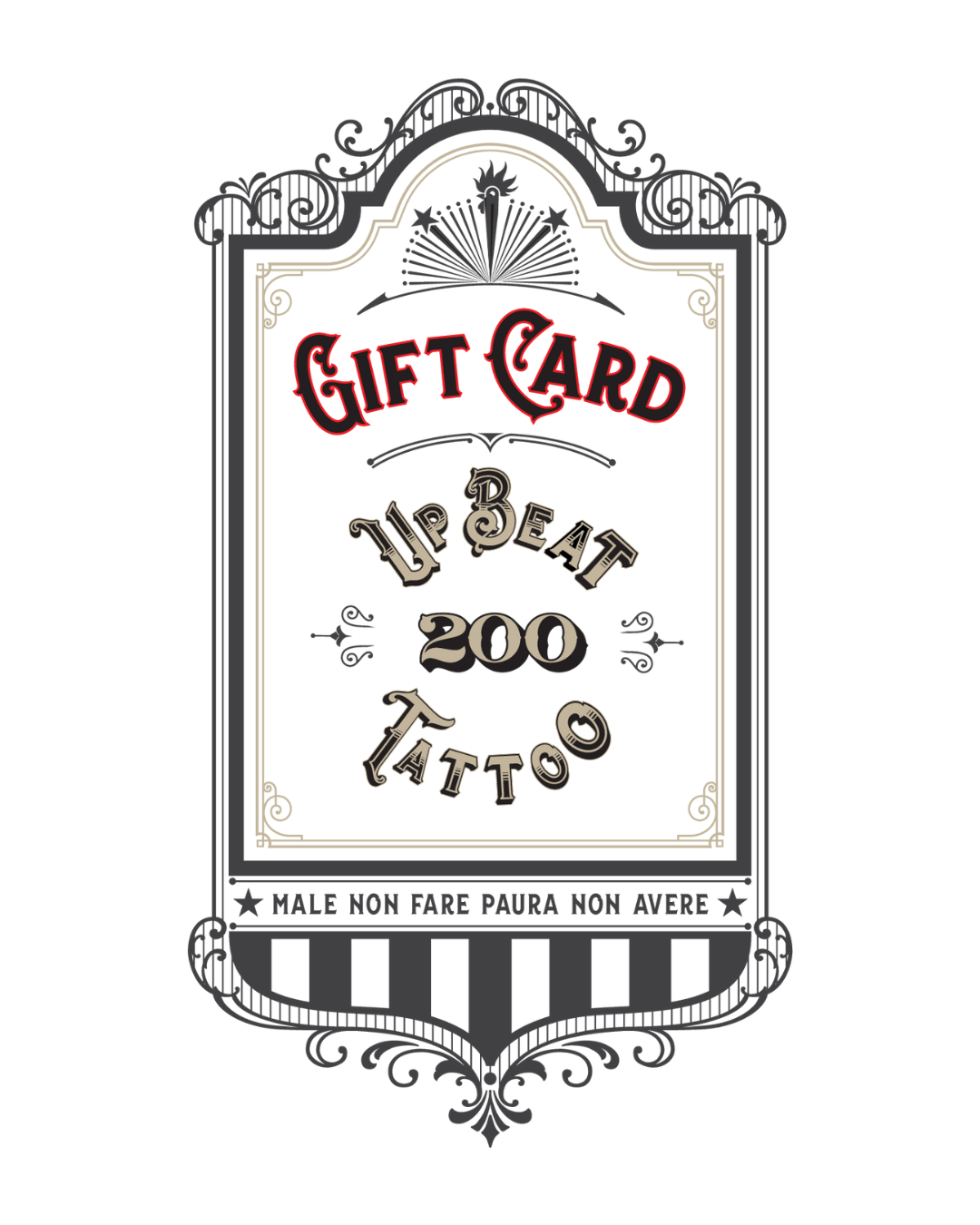 Gift Card Tattoo - Upbeat Tattoo studioGift Card Tattoo